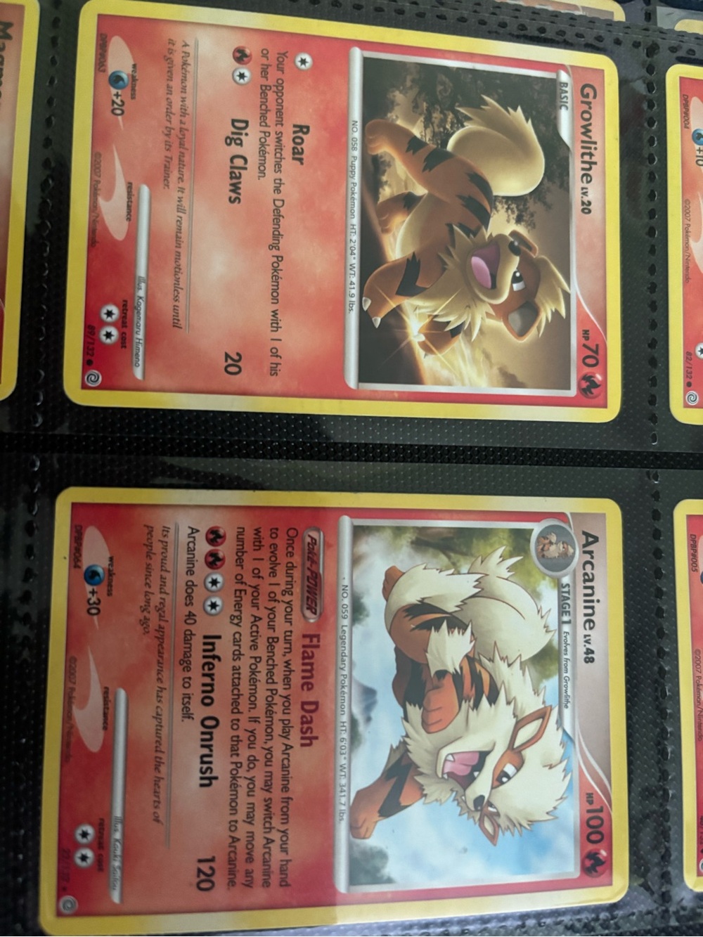 Secret wonders growlithe and Arcanine cards